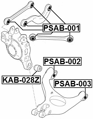 PSAB-002 - BUSHING, REAR LOWER CONTROL ARM