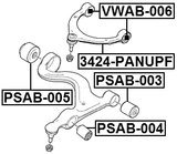 PSAB-004 - BUSHING, FRONT LOWER CONTROL ARM