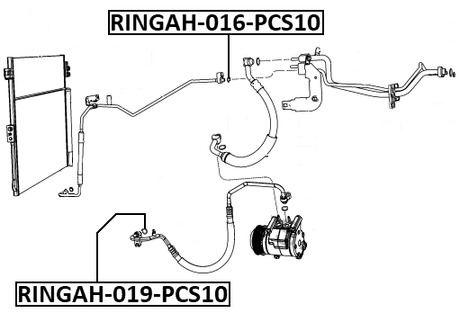 RINGAH-016-PCS10 - SEAL O-RING A/C LINE PCS 10