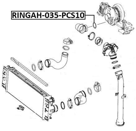 RINGAH-035-PCS10 - AIR INTAKE HOSE SEAL PCS 10