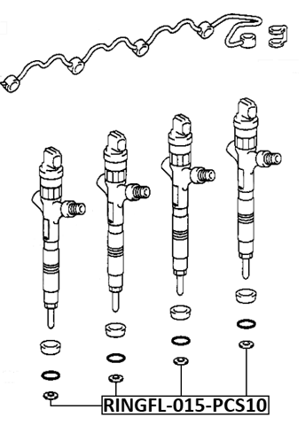RINGFL-015-PCS10 - O-RING FUEL INJECTOR PCS 10