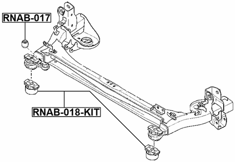 RNAB-018-KIT - REAR CROSSMEMBER BUSHING KIT