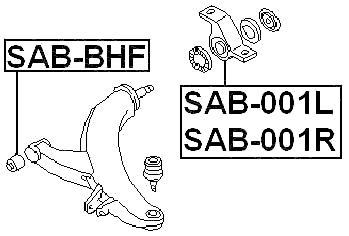 SAB-001R - REAR BUSHING, FRONT RIGHT CONTROL ARM (HYDRO)
