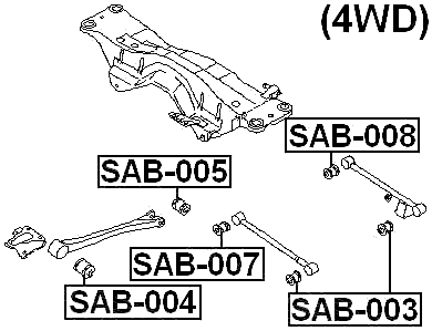 SAB-007 - BUSHING, REAR TRANSVERSE ARM