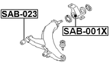 SAB-023 - FRONT BUSHING, FRONT CONTROL ARM