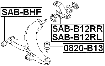 SAB-B12RR - REAR BUSHING, FRONT RIGHT CONTROL ARM (HYDRO)