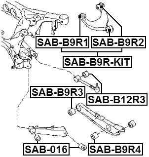 SAB-B9R-KIT - BUSHING KIT, REAR UPPER CONTROL ARM