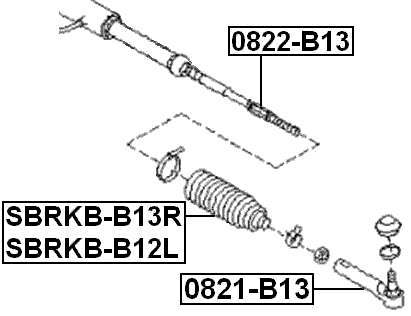 SBRKB-B12L - STEERING GEAR BOOT