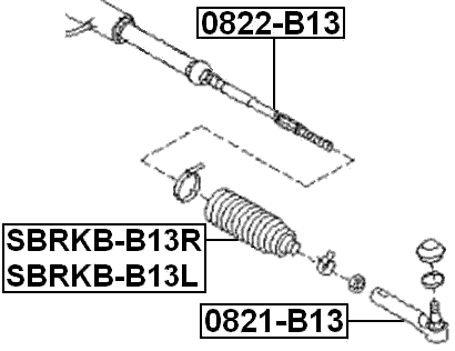 SBRKB-B13R - STEERING GEAR BOOT