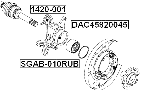 SGAB-010RUB - REAR KNUCKLE BUSHING