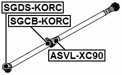 SGCB-KORC - CENTER BEARING SUPPORT SET (REPAIR KIT)