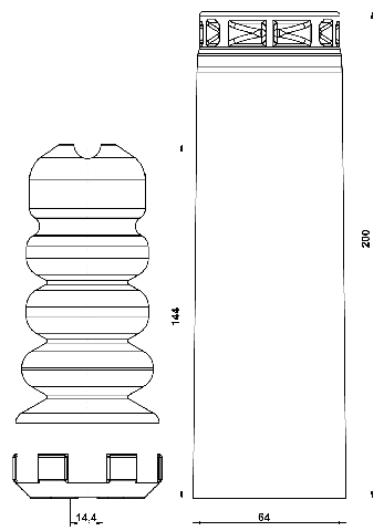 SKSHB-A7R-KIT - BOOT WITH JOUNCE BUMPER REAR SHOCK ABSORBER KIT