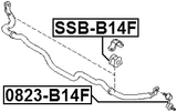 SSB-B14F - FRONT STABILIZER BAR BUSH D23