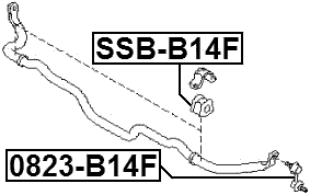 SSB-B14F - FRONT STABILIZER BAR BUSH D23