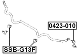 SSB-G13F - FRONT STABILIZER BAR BUSH D21