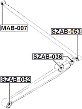 SZAB-052 - FRONT BUSHING, LOWER CONTROL ARM