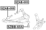 SZBB-60A - LOWER CONTROL ARM BALL JOINT BOOT 30X26X17