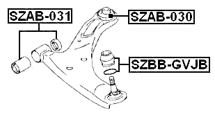 SZBB-GVJB - LOWER CONTROL ARM BALL JOINT BOOT 30.3X33.5X17.3