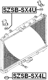 SZSB-SX4L - MOUNT RUBBER RADIATOR