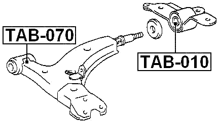 TAB-010 - REAR BUSHING WITHOUT BRACKET, FRONT CONTROL ARM