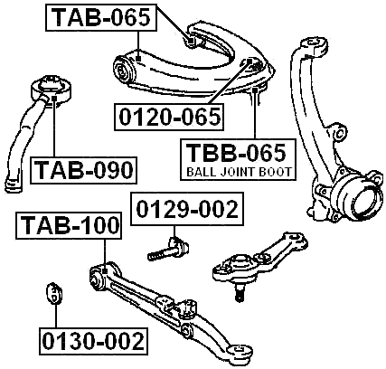 TAB-100 - FRONT BUSHING, FRONT CONTROL ARM