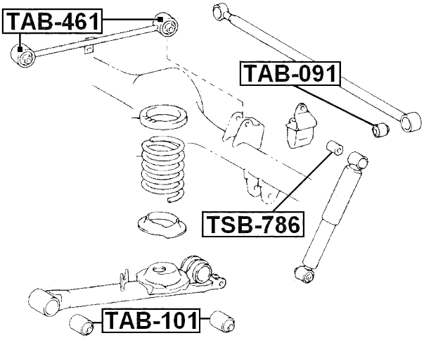 TAB-101 - BUSHING, REAR TRAILING ARM