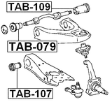 TAB-107 - FRONT BUSHING, FRONT CONTROL ARM