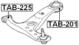 TAB-225 - FRONT BUSHING, FRONT CONTROL ARM