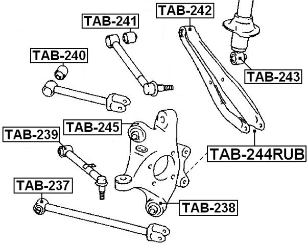 TAB-244RUB - REAR KNUCKLE BUSHING