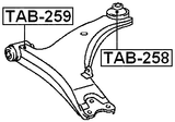 TAB-258 - REAR BUSHING, FRONT CONTROL ARM