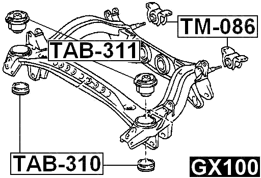 TAB-310 - REAR CROSSMEMBER BUSHING