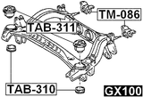 TAB-310 - REAR CROSSMEMBER BUSHING