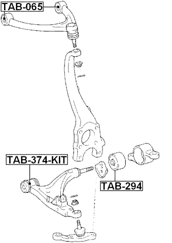 TAB-374-KIT - FRONT ARM BUSHING KIT