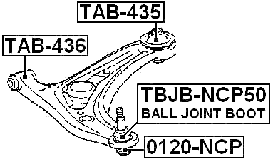 TAB-436 - FRONT BUSHING, FRONT CONTROL ARM