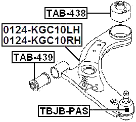 TAB-438 - REAR BUSHING, FRONT CONTROL ARM