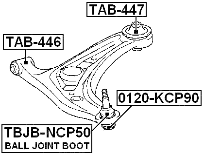 TAB-447 - REAR BUSHING, FRONT CONTROL ARM