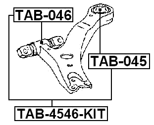 TAB-4546-KIT - FRONT ARM BUSHING KIT