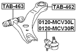 TAB-462 - REAR BUSHING, FRONT CONTROL ARM