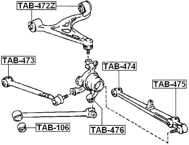 TAB-473 - BUSHING, REAR TRANSVERSE ARM