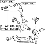 TAB-478-KIT - BUSHING KIT, FRONT UPPER CONTROL ARM