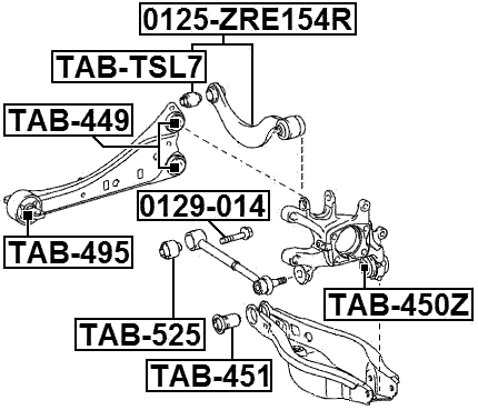 TAB-495 - BUSHING, REAR TRAILING ARM