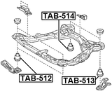 TAB-513 - SUBFRAME REAR BUSHING LH