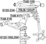 TAB-517 - BUSHING, FRONT LOWER CONTROL ARM