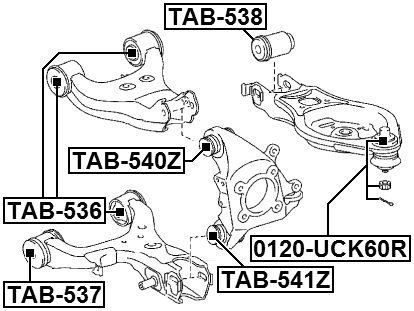 TAB-536 - BUSHING, REAR LOWER CONTROL ARM