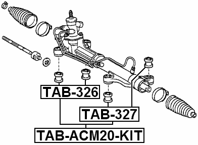 TAB-ACM20-KIT - STEERING RACK BUSHING KIT