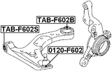 TAB-F602S - FRONT BUSHING, FRONT CONTROL ARM
