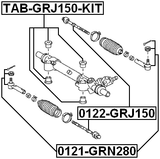 TAB-GRJ150-KIT - STEERING RACK BUSHING KIT