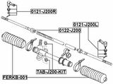TAB-J200-KIT - STEERING RACK BUSHING KIT