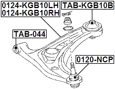 TAB-KGB10B - REAR BUSHING, FRONT CONTROL ARM