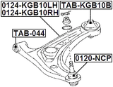 TAB-KGB10B - REAR BUSHING, FRONT CONTROL ARM